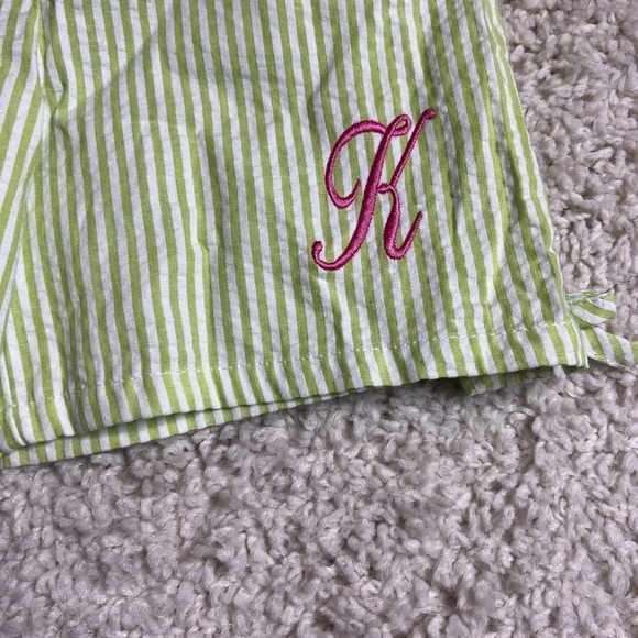 MONDAYS CHILD GIRLS SEERSUCKER SHORTS WITH INITIAL K MONOGRAM SZ 6X NWT - Picture 7 of 13